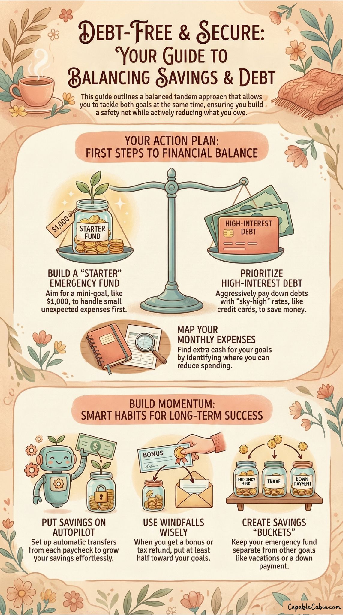 Debt-Free & Secure Emergency Fund Infographic