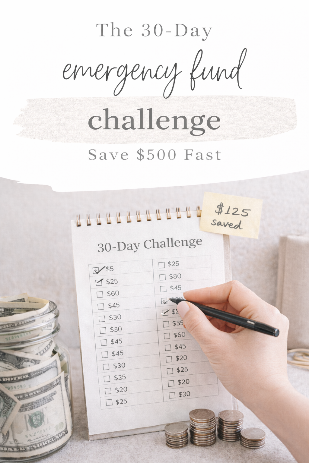 The 30-Day Emergency Fund Challenge: Save $500 Fast